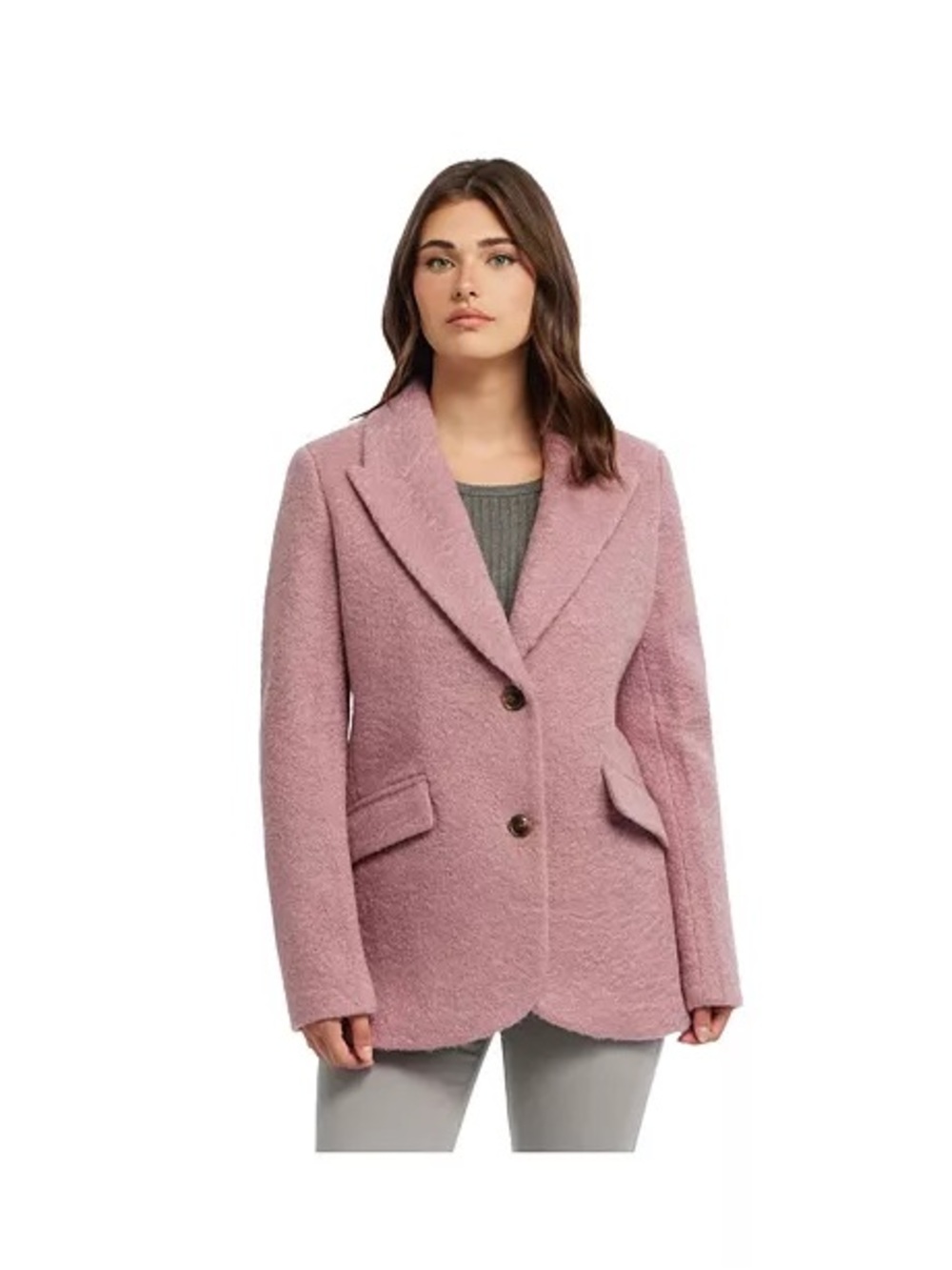 Ellen Tracy Wave Boucle Tailored Coat Size Large NWT